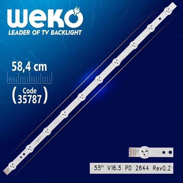 55'' V16.5 PD 2644 REV0.2 - B TYPE - 58.4 Cm 10 Ledli - WK-1254 Led Tv Bar ürün görseli 1