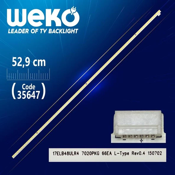 17ELB48ULR4 7020PKG 66EA L-TYPE REV0.4 - 52.9 Cm 66 Ledli - (WK-1133) Tv Led Bar (Tvnizi açıp içindeki led barla birebir aynısı olduğunu görmeden almayınız. Sonrasında iade ALMAMAKTAYIZ.) ürün görseli 1
