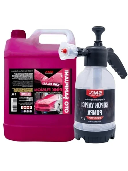Cilalı Oto Şampuanı ve Köpük Yapıcı Pompası, 5 LT ve 2 LT Set ürün görseli 1