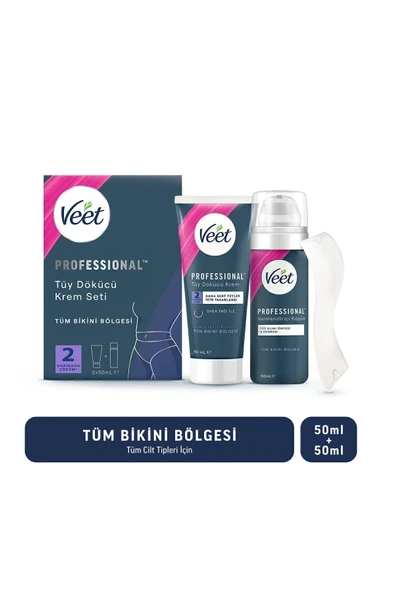 Veet Professional Bikini Bölgesi Tüy Dökücü Krem Seti 50 + 50 ml ürün görseli 1