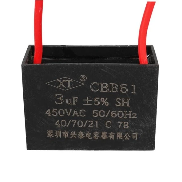 3 UF 450 V Kablolu Kare Tip Kutupsuz Kondansatör ürün görseli 1