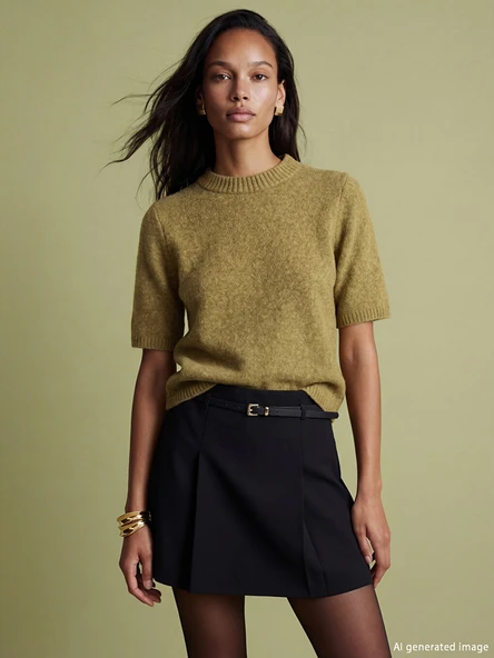 LCW EVERYDAY Yeşil Regular Fit Kadın Triko Kazak ürün görseli 1
