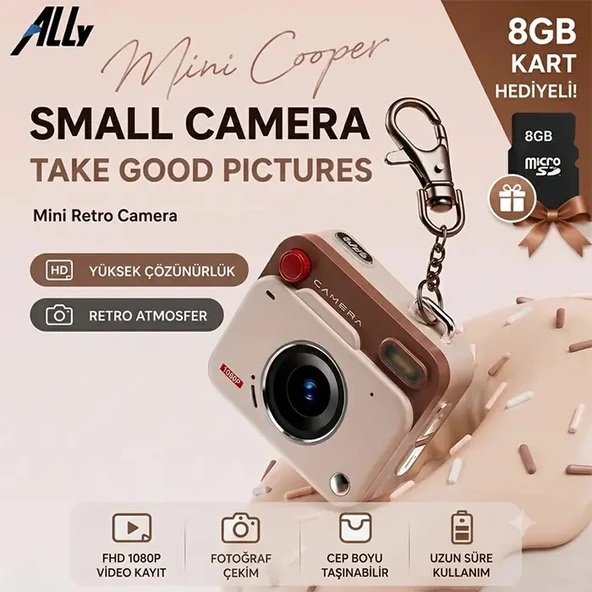 Nevamel® Ally PixMini Retro Video Dijital Kamera Ağ Kamerası DVR 1080P HD-(5775) ürün görseli 1