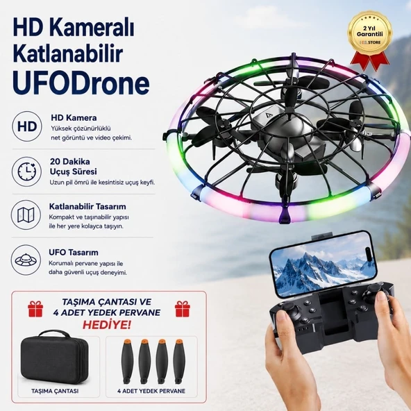 HD Kameralı Katlanabilir Brushless Motorlu UFODrone ürün görseli 1