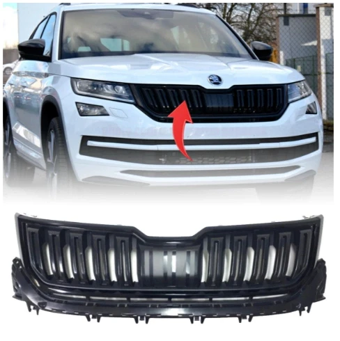Skoda Kodiaq Ön Panjur Sensörlü Parlak Siyah 2017-2023 565853653C ZD4 ürün görseli 1