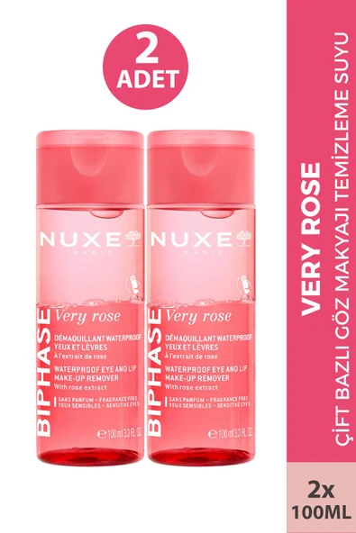 Nuxe Very Rose Biphase Waterproof Eye And Lip Make-Up Remover 100 ml 2 Adet ürün görseli 1