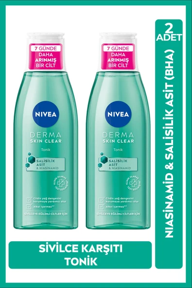 Nivea Derma Skin Clear Tonik 200 ml 2 Adet ürün görseli 1