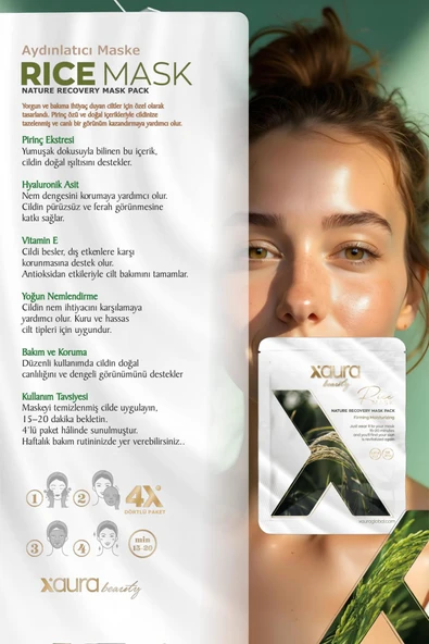 Xaura Global Rice Mask 4'lü Paket - Resim 3