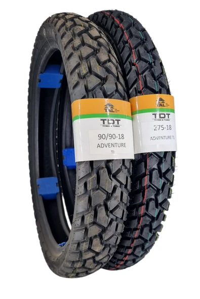 TDT TYRES 90/90-18 ve 275-18 (TUBELESS - DUBLEKS) Adventure Lastik Takımı ürün görseli 1