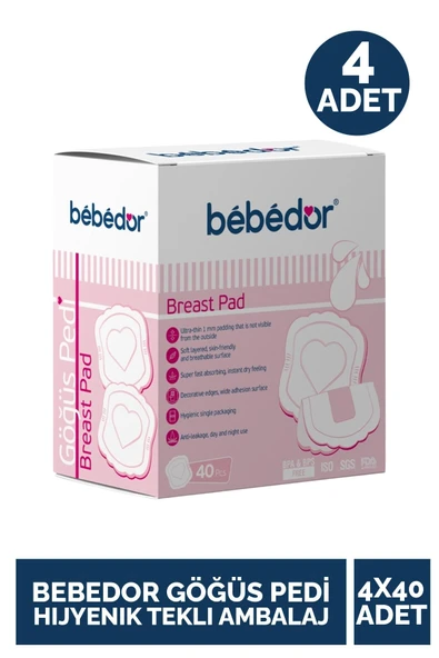 Bebedor Göğüs Pedi Hijyenik Tekli Ambalaj 40'lı 4 Adet ürün görseli 1