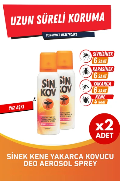 Sinkov Sivrisinek ve Karasinek Kovucu Aerosol Deo Sprey 100 ml 2 Adet ürün görseli 1