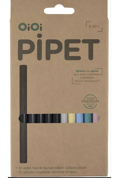 OiOi Silikon Renkli Pipet 10'lu ürün görseli 1
