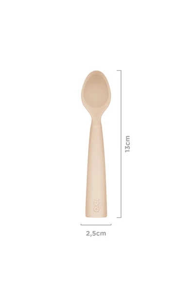 OiOi Bubble Beige Silikon Mama Kaşığı - Resim 2