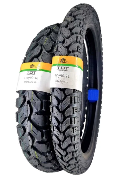 TDT TYRES 120/90-18 Ve 90/90-21 TL DRAGON Dubleks Lastik Seti ürün görseli 1