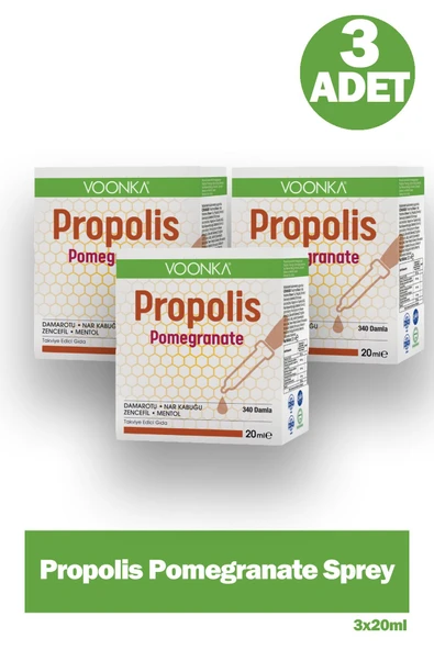 Voonka Propolis Pomegranate 20 ml - Sprey 3 Adet ürün görseli 1