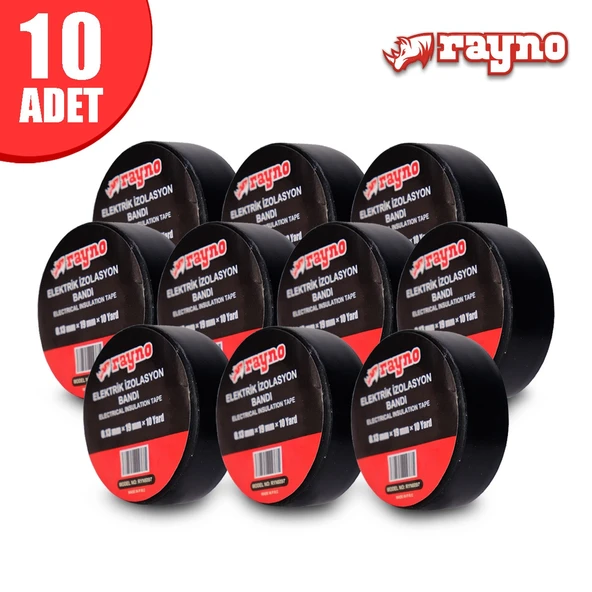 Rayno Elektrik İzolasyon Bandı 0.13 mm x 19 mm x 10 Lu Paket - RYN6097 ürün görseli 1