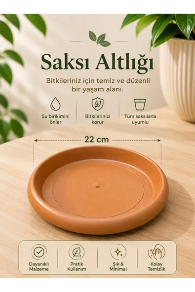 2 Adet 22 cm Saksı Altlığı – Şık ve Pratik Çözüm ürün görseli 1