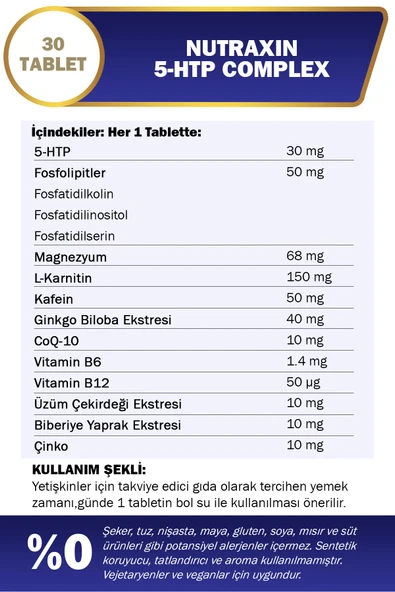 Nutraxin 5-Htp Complex 30 Tablet 2 Adet - Resim 3