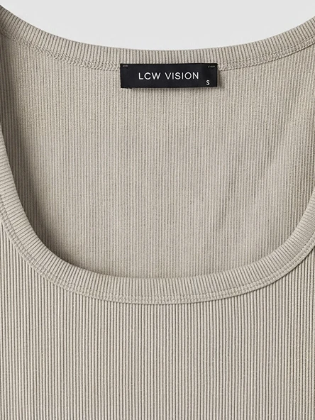 LCW Vision Bej Kare Yaka Kadın Atlet - Resim 7