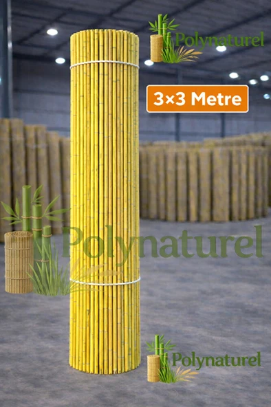 Doğal Kamış Bambu Çit 300x300 cm Bahçe Balkon Teras Gizlilik Perdesi Gölgelik Kamış Hasır Çit ürün görseli 1