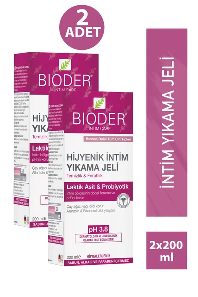 Bioder İntim Yıkama Jeli 200 ml 2 Adet ürün görseli 1