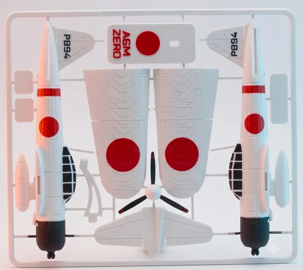Riti Design - Zero - A6M Zero Savaş Uçağı 3D Model Kit Kartı Maketi ürün görseli 1
