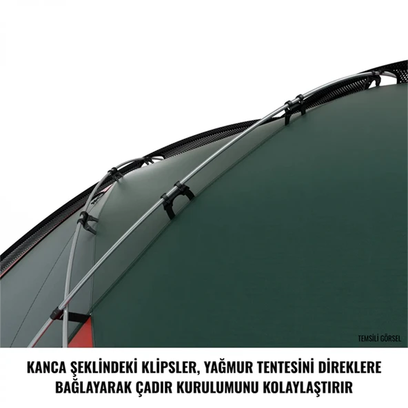 HUSKY Flame 2 Kişilik Çadır (Yeşil) - Resim 9