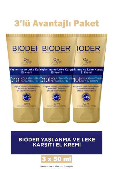 Bioder Yaşlanma Karşıtı Leke ve El Kremi 50 ml 3 Adet ürün görseli 1