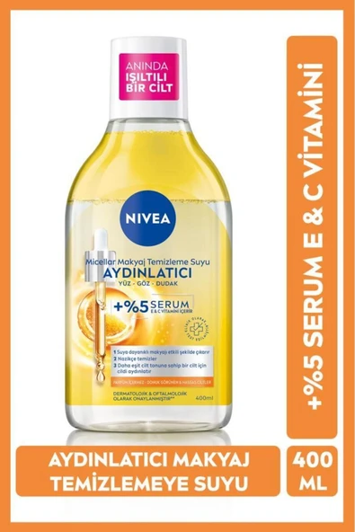 Nivea Aydınlatıcı Micellar Makyaj Temizleme Suyu Serum İçerikli Donuk ve Hassas Cilt Tipleri 400 ml ürün görseli 1