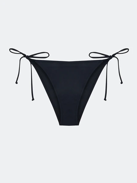 LCW DREAM Siyah Düz Bağlama Detaylı Kadın Bikini Alt ürün görseli 1