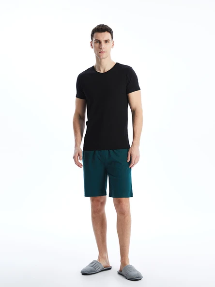 LC WAIKIKI Yeşil Slim Fit Erkek Pijama Alt Şort ürün görseli 1