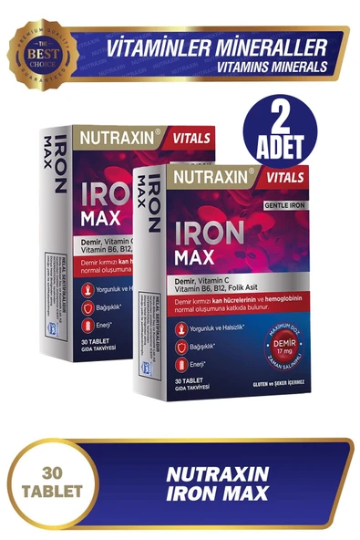 Nutraxin Iron Max 17 mg 30 Tablet 2 Adet ürün görseli 1