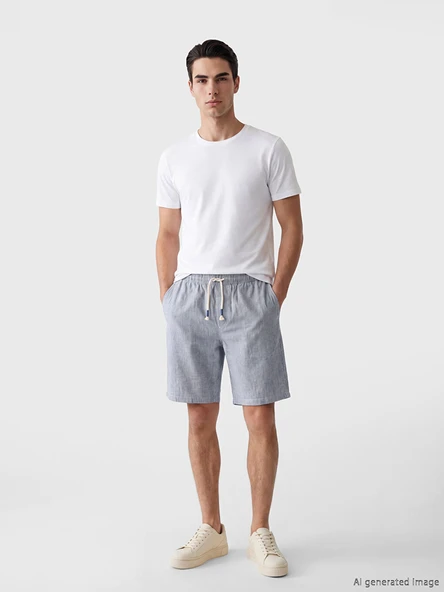 LC WAIKIKI Lacivert Standart Kalıp Erkek Pijama Alt Şort ürün görseli 1