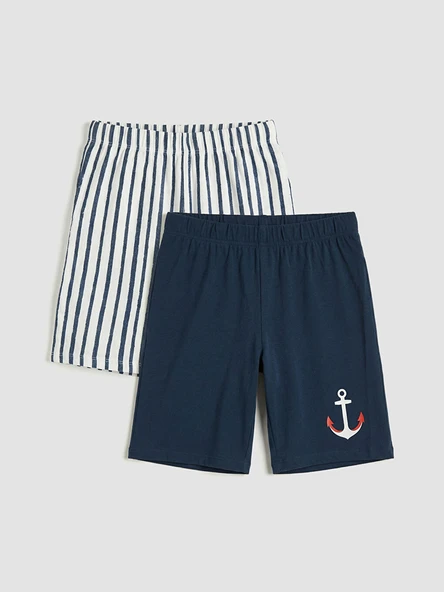 LCW Kids Beyaz Erkek Çocuk Şort Pijama Altı 2'li ürün görseli 1