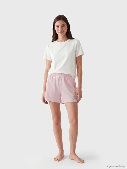 LCW Young Pembe Beli Lastikli Kadın Şort Pijama Altı 2'li ürün görseli 1