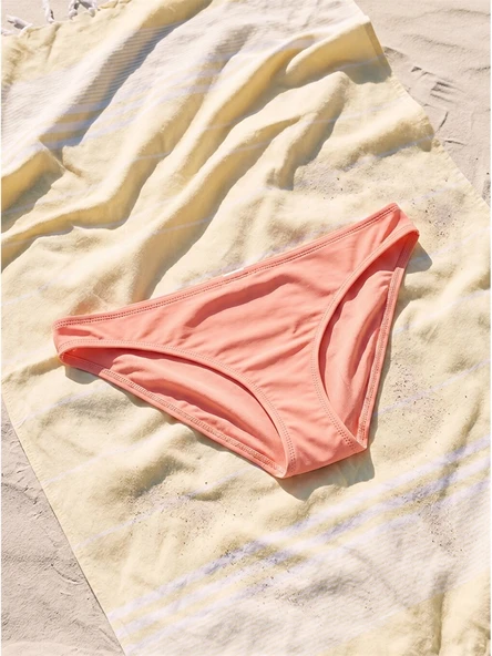 LCW DREAM Mercan Düz Raşel Kumaş Kadın Bikini Alt ürün görseli 1