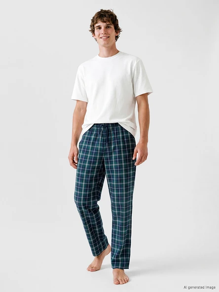 LC WAIKIKI Yeşil Regular Fit Ekose Erkek Pijama Altı ürün görseli 1