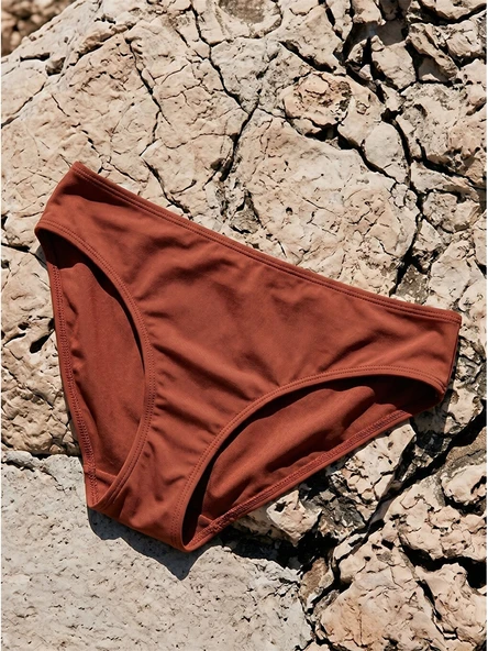 LCW DREAM Kahverengi Kadın Düz Bikini Alt ürün görseli 1