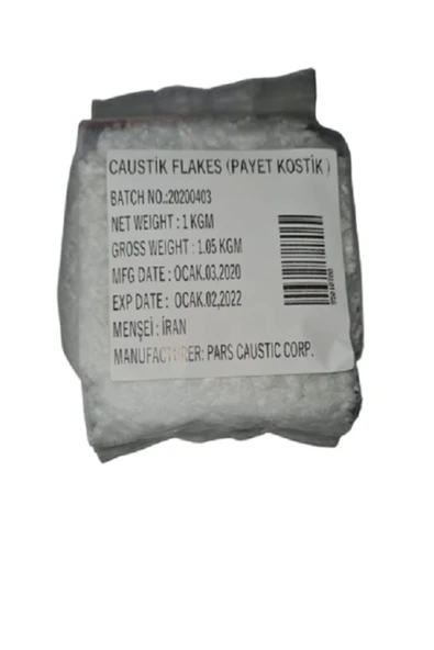 Meteksan Kostik 1 kg ( Payet Kostik Sodyum Hidroksit Soda Hidrojen Peroksit ürün görseli 1