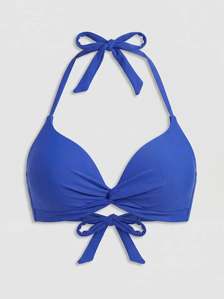 LCW DREAM Mavi Balenli Dolgulu Büzgülü Kadın Bikini Üstü ürün görseli 1