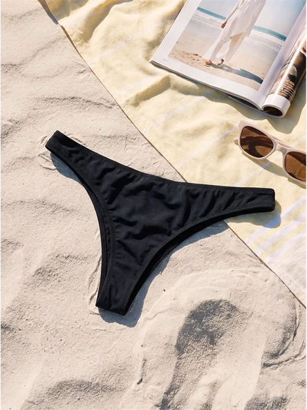 LCW DREAM Siyah Kadın Düz Bikini Alt ürün görseli 1