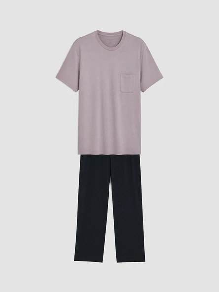 LC WAIKIKI Pembe Regular Fit Erkek Pijama Takım ürün görseli 1