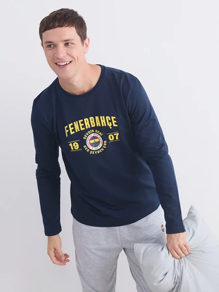 LC WAIKIKI Lacivert Fenerbahçe Baskılı Erkek Pijama Takımı ürün görseli 1