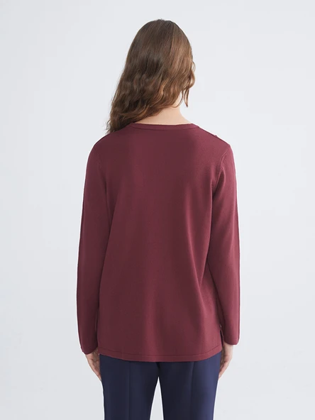 LCW Grace Bordo Hırka - Resim 4