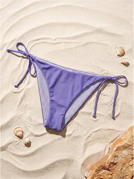 LCW DREAM Lila Çift Taraflı Bağlama Detaylı Kadın Bikini Alt ürün görseli 1