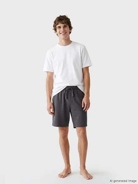 LC WAIKIKI Gri Regular Fit Erkek Pijama Alt Şort ürün görseli 1