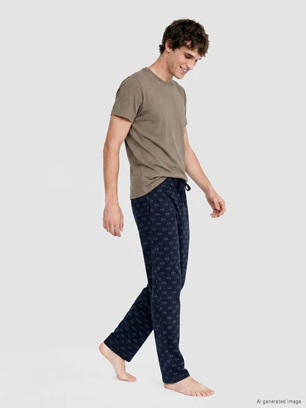 LC WAIKIKI Lacivert Regular Fit Desenli Erkek Pijama Altı ürün görseli 1