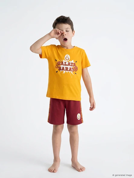 LCW Kids Turuncu Galatasaray Baskılı Erkek Çocuk Pijama Takımı ürün görseli 1