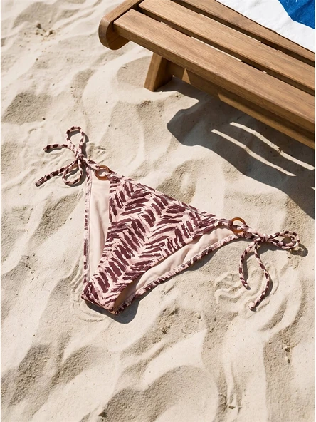 LCW DREAM Kahverengi UV Korumalı Desenli Kadın Brazilian Bikini Alt ürün görseli 1