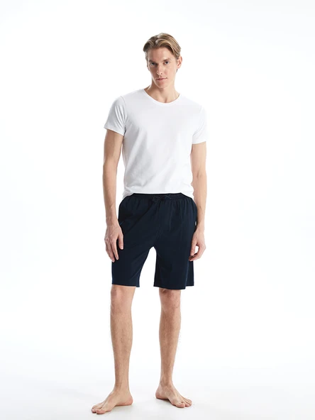 LC WAIKIKI Lacivert Slim Fit Erkek Pijama Alt Şort ürün görseli 1
